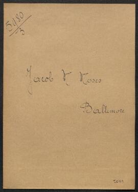 Dossier concernant une demande de Jacob M. Moses (U.S.A., Baltimore MD) sur le peintre David Colyn.