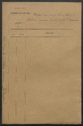 Dossier concernant une toile attribuée à Abraham Janssens (sujet/titre non mentionné), offerte en...