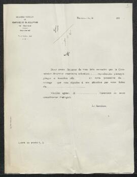 Dossier concernant un Paysage de Descamp, offert en vente par Mr Melehers (France, Cannes). — San...
