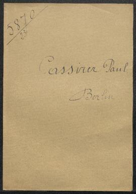 Dossier concernant la maison Paul Cassirer (Allemagne, Berlin) rappelant au Musée qu’eux seuls on...