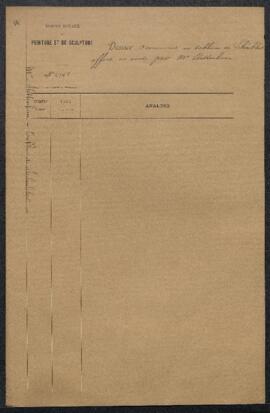 Dossier concernant un tableau de G[ustav] Schönleber offert en vente par le marchand M. Stettenhe...