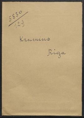 Dossier concernant Adam et Eve, tableau de B[artholomeus] Spranger, appartenant à Mr Krumins (Let...