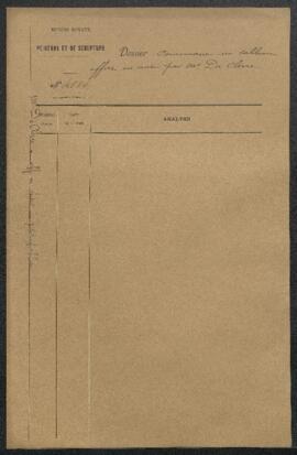 Dossier concernant un tableau (titre/sujet, auteur non mentionnés), offert en vente par Mr De Cle...