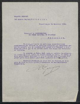 Dossier concernant un Intérieur de bureau de bienfaisance, tableau de Henri Leys, offert en vente...
