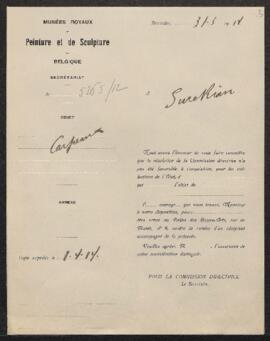 Dossier concernant deux terres cuites Bacchante aux roses et Négresse pourquoi naître esclave par...