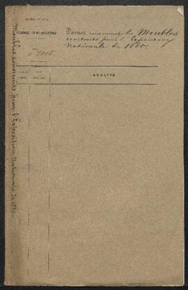 Dossier concernant les meubles construits pour l’Exposition nationale de 1880 et l’éventuelle aff...
