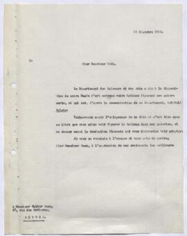 Dossier concernant Bolets de Walter Vaes (inv. 4913) soumis pour admission au Musée.