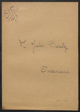 Dossier concernant une invitation à une exposition de Mr Jules Boulez (Oudenaarde).