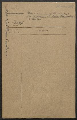 Dossier concernant la vente de la collection du comte Cassalaqua (Milan, 14 avril 1885). — Sans s...