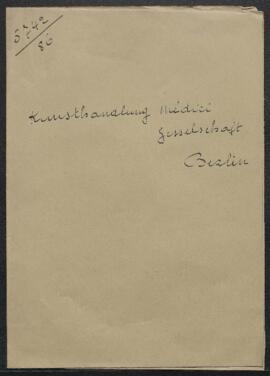 Dossier concernant la demande de renseignements du marchand d’Art Medici Cie (Allemagne, Berlin) ...