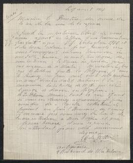Dossier concernant un tableau de P[ierre] J[oseph] Verhaghen daté 1776 (sujet non précisé), offer...