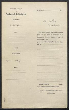 Dossier concernant une aquarelle de Henri Leys représentant Les femmes catholiques, offerte en ve...