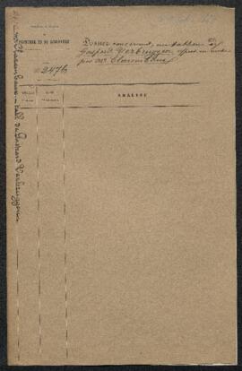 Dossier concernant un Tableau de fleurs de Gaspar Verbruggen, offert en vente par Mr Clarembaux (...