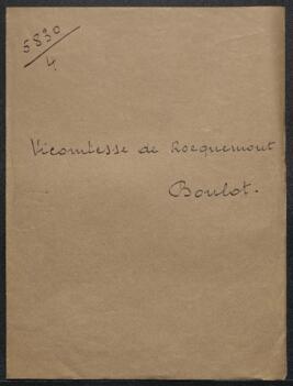 Dossier concernant Le cordonnier, scène d’intérieur, tableau de Teniers, offert en vente par la vicomtesse C. de Rocquemont (France, Boulot par Genenille). — Sans suite.