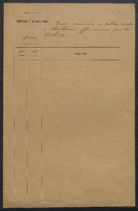 Dossier concernant un tableau attribué à [Staelbaut ?] représentant Le château Zaelhof à Ypres ai...