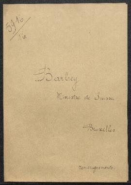 Dossier concernant une demande de renseignements de S.E. Mr Barbey, ambassadeur de Suisse en Belg...