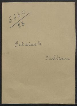 Dossier concernant la transmission au Musée d’Art et d’Histroire de la lettre de Léopold Patricek (Tchécoslovaquie, Mähren) offrant des meubles en vente.