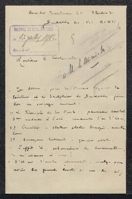 Dossier concernant trois œuvres d'Auguste Levêque offertes (en don ? en vente ?) par l'artiste (B...