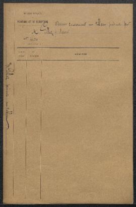 Dossier concernant un tableau (sujet non mentionné) offert en vente par Mr Meuser (Bruxelles). — ...