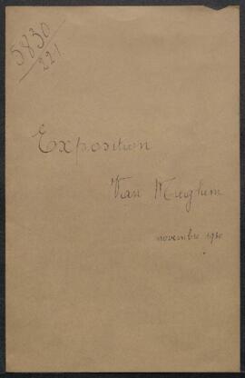 Lettre des Galeries d’Art Kodak rappelant au Musée les 3 toiles de [Eugeen Karel] Van Mieghem app...