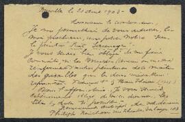 Dossier concernant une demande de renseignements de Mr Philippe Rinchon relative au peintre de gr...