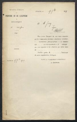 Dossier concernant une Marine de Guillaume van de Velde datée 1669, offerte en vente par l'artist...