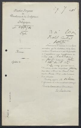 Dossier concernant une Vie de dominicain, grisaille donnée à Philippe de Champaigne, offerte en v...
