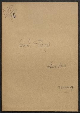 Dossier concernant une demande de renseignements de Mr E.L. Paget (Grande-Bretagne, Londres) rela...