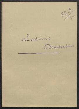 Dossier concernant le projet de jeunes artistes, représentés par Georges Latinis (Bruxelles), d’o...