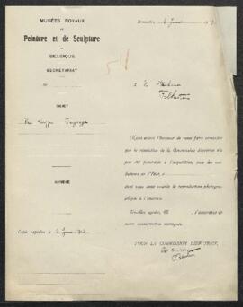 Dossier concernant un tableau de Joseph van Luppen représentant une Vue prise entre Saint-Amand e...