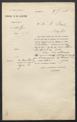 Dossier concernant quatre tableaux offerts en vente par l'entremise de Mr F. Waldemar Fuchs (Ital...