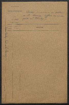 Dossier concernant un tableau de R[oelandt] Savery représentant La sortie de l’Arche, offert en v...