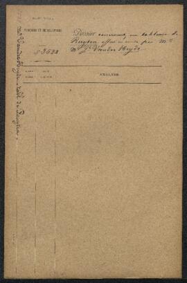 Dossier concernant un tableau de J. Ruyten [Jan Michiel Ruyten?], La dévastation de la cathédrale...