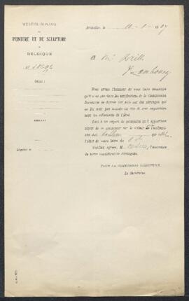 Dossier concernant un Frère quêteur tableau tableau attribué à François Voordecker , offert en ve...