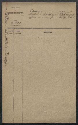 Dossier concernant un petit tableau italien attribué à Baldassare Petruzzi, offert en vente par u...