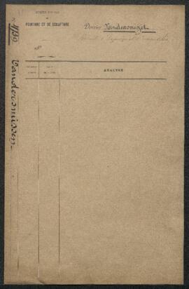 Dossier concernant la demande de renseignements émanant de Mr Vandersmissen (Beaumont) désirant c...