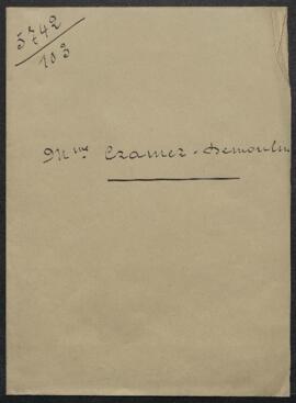 Dossier concernant la demande de renseignements de Mme Berthe Cramer-Demoulin (Allemagne, Haan) s...