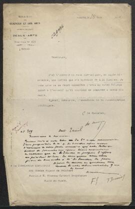 Dossier concernant la proposition faite par A. De Doncker (Bruxelles) d’exposer au Musée les troi...