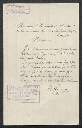 Dossier concernant une Tentation de Saint Antoine, tableau non attribué, offert en vente par Mr O...