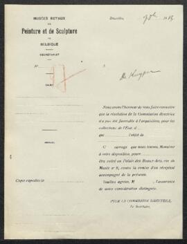 Dossier concernant une esquisse de Rubens offerte en vente par l'expert Jos. De Kuyper (Bruxelles...