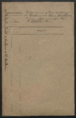 Dossier concernant un tableau de Rubens représentant Diogène et Alexandre le Grand et un autre attribué à Hans Holbein le Jeune représentant Des fruits, offerts en vente par Mr J. Ribeil (France, Paris). — Offre refusée.