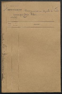 Dossier concernant une aquarelle attribuée à Watteau et représentant Le Départ pour l’île de Cythère / L’embarquement pour Cythère, offerte en vente par Mr Grisar (Anvers) par l’entremise de Mlle Aline Perrignon de Frénoy (Anvers). — Offre refusée.