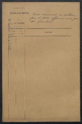 Dossier concernant un tableau de Paulus Potter, signé et daté 1647 (titre ou sujet non mentionné)...