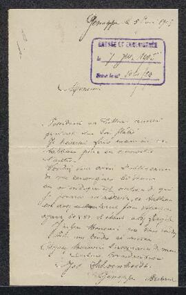 Lettre de Jos Schoonbroodt (Genappe) concernant une demande d’expertise d’un tableau ancien.