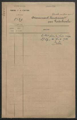 Dossier concernant le modèle réduit, en stuc, du Monument Vandernoot par Godecharle (inv. 3927).