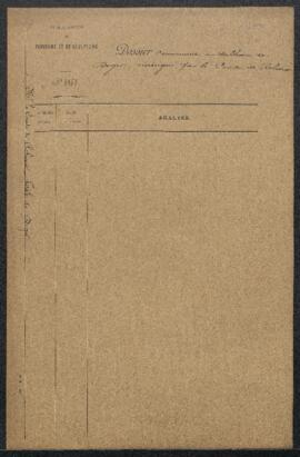 Dossier concernant un tableau de [Ernst ?] Deger (sujet non mentionné), offert en vente par l’ent...