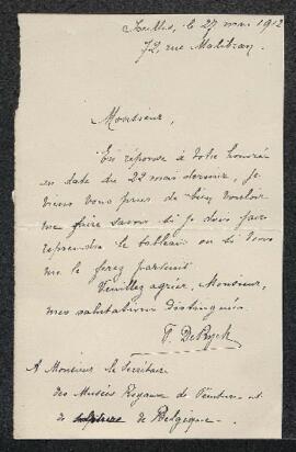 Dossier concernant un Portrait, tableau non attribué, offert en don par Mr De Rijck (Ixelles). — ...