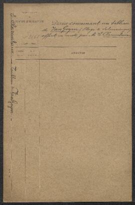 Dossier concernant un tableau de Van Goyen représentant La plage de Scheveningen, signé et daté, ...