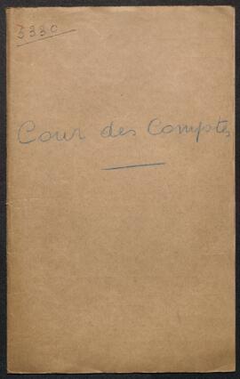 Dossier concernant les œuvres mises successivement en dépôt à la Cour des comptes en 1920, 1923, ...