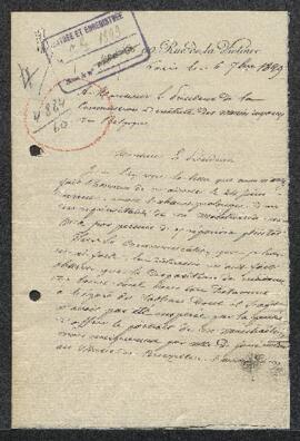Dossier concernant un tableau de Sturm, Portrait de Monsieur Pierre Joseph Mastraeten, offert en ...